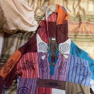 VINTAGE 100% Cotton woven hooded shirt